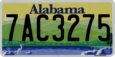 AL license plate 7AC3275