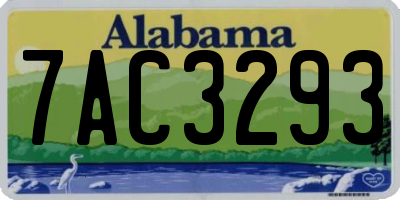 AL license plate 7AC3293
