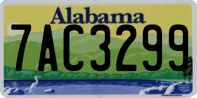 AL license plate 7AC3299
