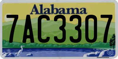 AL license plate 7AC3307