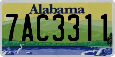 AL license plate 7AC3311