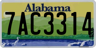 AL license plate 7AC3314
