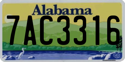 AL license plate 7AC3316