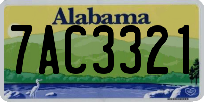 AL license plate 7AC3321