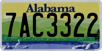 AL license plate 7AC3322