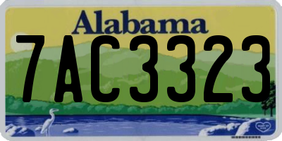 AL license plate 7AC3323