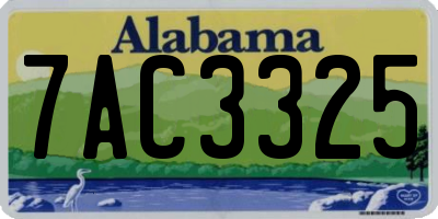 AL license plate 7AC3325