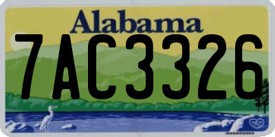 AL license plate 7AC3326