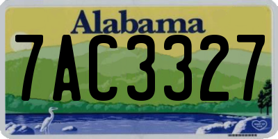 AL license plate 7AC3327