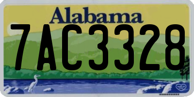 AL license plate 7AC3328