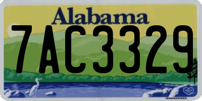 AL license plate 7AC3329