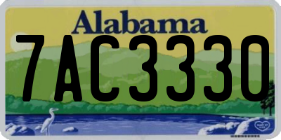 AL license plate 7AC3330