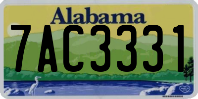AL license plate 7AC3331
