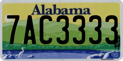 AL license plate 7AC3333