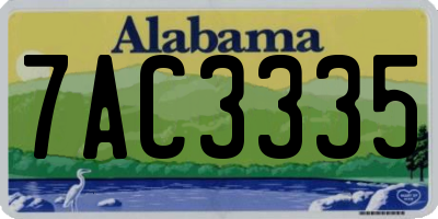 AL license plate 7AC3335