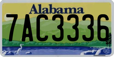 AL license plate 7AC3336