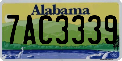 AL license plate 7AC3339
