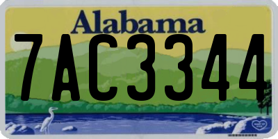 AL license plate 7AC3344