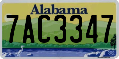 AL license plate 7AC3347