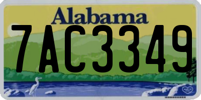 AL license plate 7AC3349