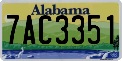 AL license plate 7AC3351
