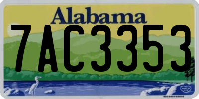 AL license plate 7AC3353