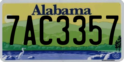 AL license plate 7AC3357