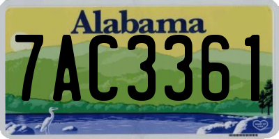AL license plate 7AC3361