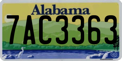 AL license plate 7AC3363