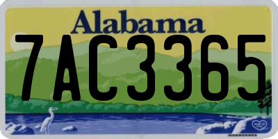 AL license plate 7AC3365