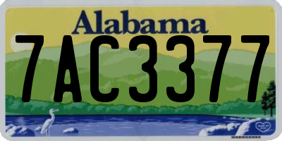 AL license plate 7AC3377