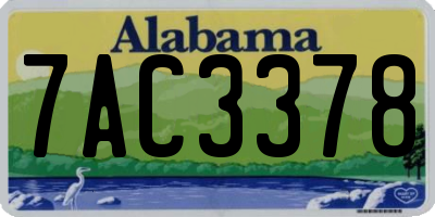 AL license plate 7AC3378