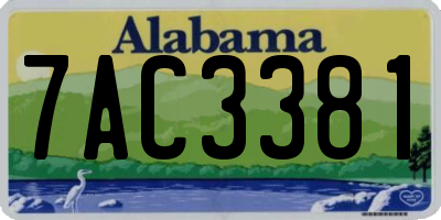 AL license plate 7AC3381