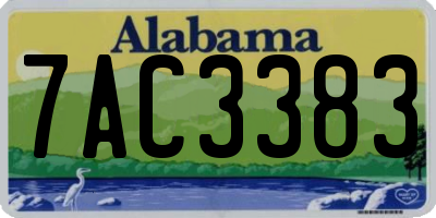 AL license plate 7AC3383