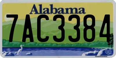 AL license plate 7AC3384