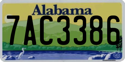 AL license plate 7AC3386