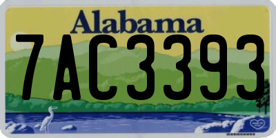 AL license plate 7AC3393