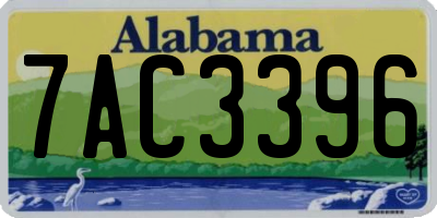 AL license plate 7AC3396