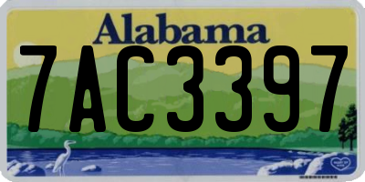 AL license plate 7AC3397