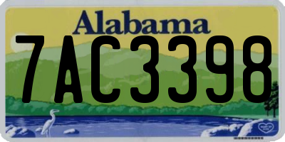 AL license plate 7AC3398