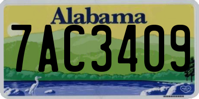 AL license plate 7AC3409