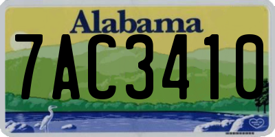 AL license plate 7AC3410