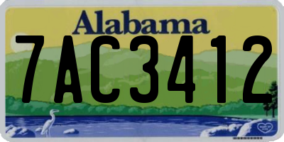 AL license plate 7AC3412