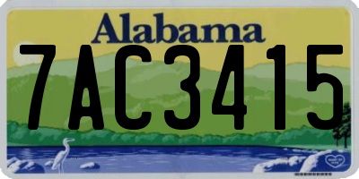 AL license plate 7AC3415