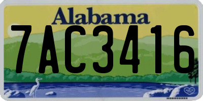 AL license plate 7AC3416