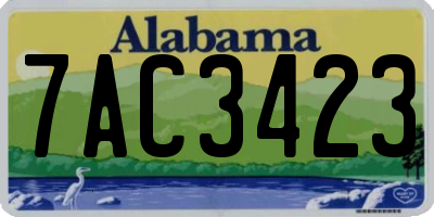 AL license plate 7AC3423