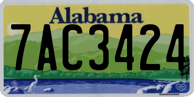 AL license plate 7AC3424