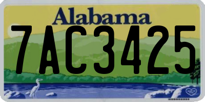 AL license plate 7AC3425