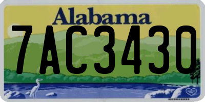 AL license plate 7AC3430