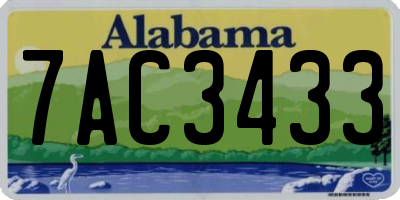 AL license plate 7AC3433